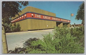 Hayden Lake Idaho~Great American Restaurant~Roadside~Vintage Postcard