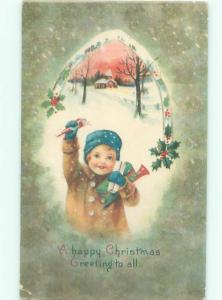 Pre-Linen Christmas CHILD CARRYING GIFT PACKAGES AB5623