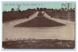 1914 East Genesee Street Parkway Cars Auburn New York NY Antique Postcard