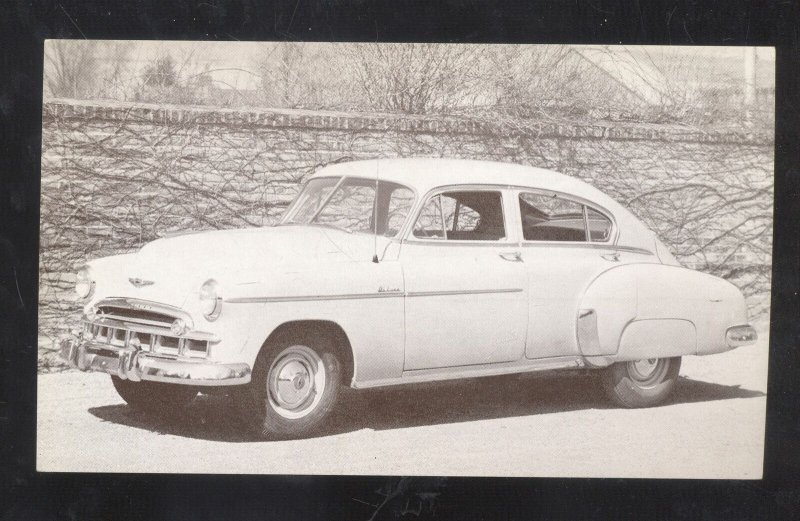 1949 CHEVROLET FLEETLINE SEDAN VINTAGE CAR DEALER ADVERTISING POSTCARD CHEVY