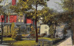 Residences North Michigan Avenue Saginaw Michigan 1910c postcard