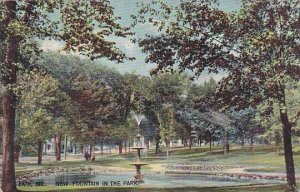 Maine Bath New Fountain In The Park 1907