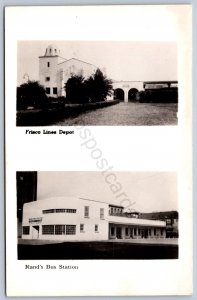 K41/ Pensacola Florida RPPC Postcard c40s Frisco Railroad Depot Bus Station 32