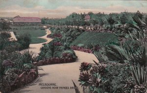 Postcard Melbourne Gardens Near Princes Bridge Australia