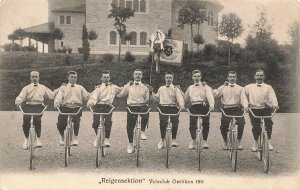 ZURICH SWITZERLAND~REIGENSEKTION VELOCLUB OERLIKON 1911~BICYCLE PHOTO POSTCARD