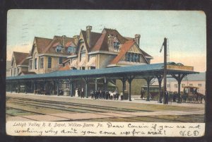 WILKES BARRE PENNSYLVANIA PA LEHIGH VALLEY RAILROAD DEPOT VINTAGE POSTCARD