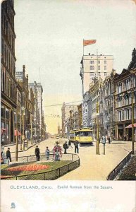 Euclid Avenue Streetcar Cleveland Ohio 1910c Tuck postcard