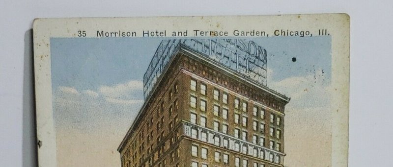 Vintage Postcard Morrison Hotel Terrace Garden Chicago Illinois 1923 linen AL