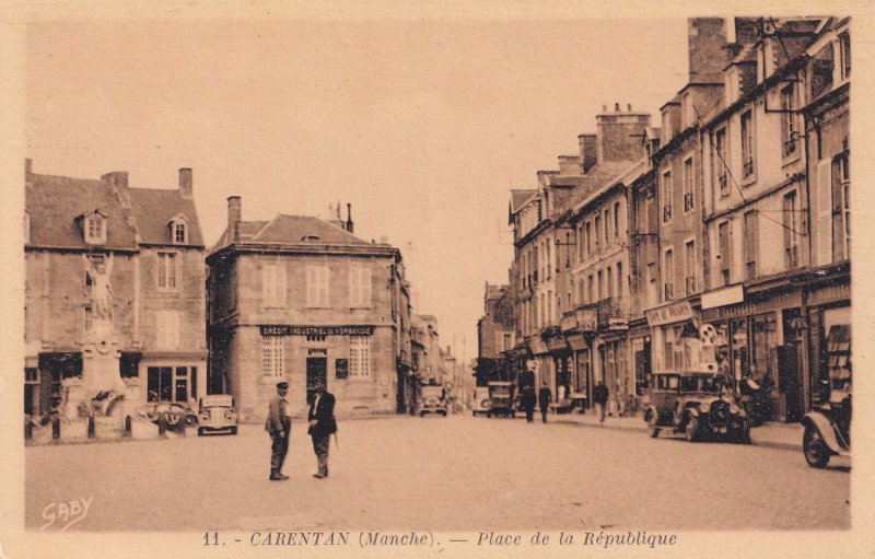 Carentan Manche Place De La Republique French Old Postcard