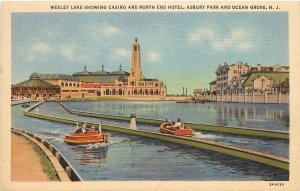 Postcard New Jersey Ocean Grove Asbury Park Wesley Lake Casino Hotel NJ24-1543