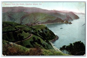 1908 Aerial View Avalon From The South Catalina Island California CA Postcard