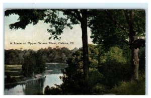 GALENA, IL Illinois ~ Upper GALENA RIVER Scene c1910s Jo Daviess County Postcard