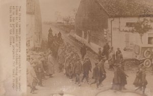 RPPC FRANCE GERMAN PRISONERS WW1 MILITARY REAL PHOTO POSTCARD (c.1919)