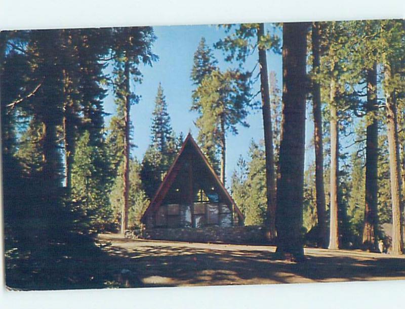 Pre-1980 CHURCH SCENE Hume Lake - Near Fresno California CA A8704