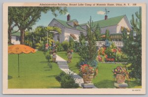 Linen~Utica New York~Round Lake Camp of Masonic Home~Vintage Postcard