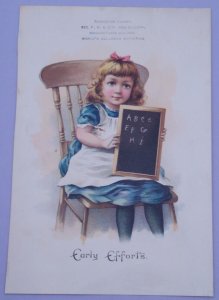 1893 Columbia Exposition Worlds Fair Remington Exhibit Early Efforts Trade Card