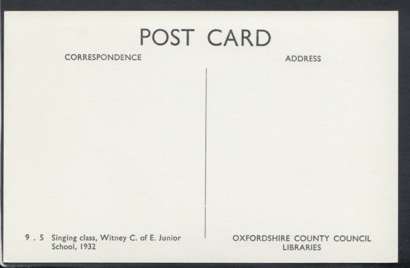 Oxfordshire Postcard - Singing Class, Witney Junior School, 1932 -  RS11095