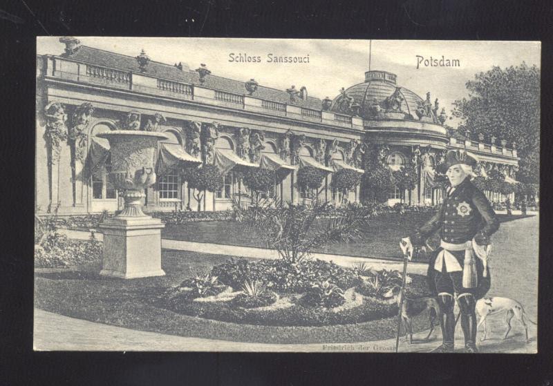 SCHLOSS SANSSOUCI POTSDAM GERMANY ANTIQUE VINTAGE POSTCARD