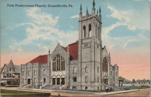 Postcard First Presbyterian Church Connellsville PA 1918