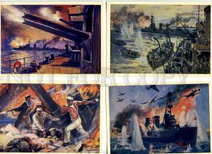 254030 USSR Pechatin WWII Naval Fleet SET of 16 postcards