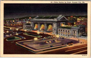 Postcard TRAIN STATION SCENE Kansas City Missouri MO AK6074