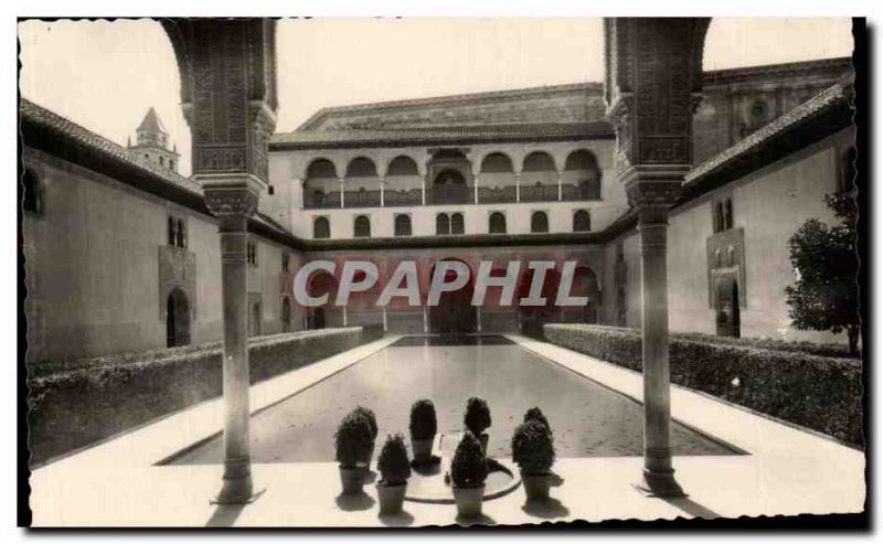 Postcard Old Granada generalife patio of alberca