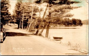 RPPC Road Along Fairlee Lake, VT Vintage Postcard V58