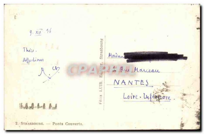 Old Postcard Strasbourg Covered Bridges