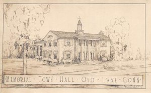Old Lyme Connecticut Memorial Town Hall Real Photo Vintage Postcard AA61835