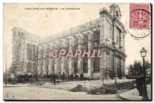 Old Postcard Chalons Sur Marne The Cathedral