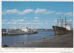 HALIFAX, Nova Scotia, Canada, 1950-1970's; Huge Ocean Freighhters