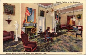 Double Parlors Hermitage General Andrew Jackson Home Nashville TN Linen Postcard