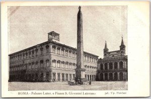 Roma Italy Palazzo Later e Piazza S. Giovanni Laterno Antique Postcard