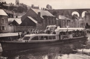 Dinan Boat Guided Tour Ship Arrivee D'Une Vedette French RPC Postcard