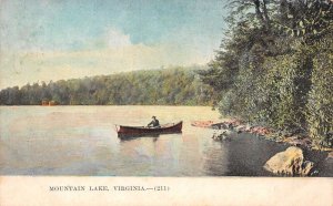 Mountain Lake Virginia View Of Canoe On Mountain Lake, Staining On Card PC U3758