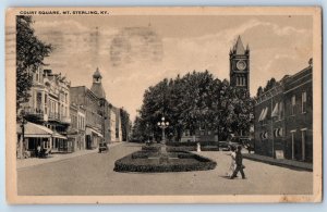1910 Mt. Sterling Kentucky Vintage Postcard Court Square Building Street Posted