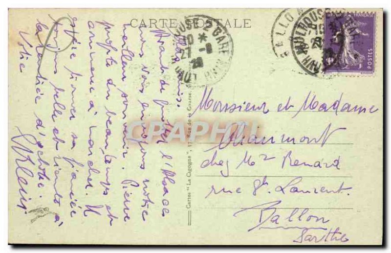 Old Postcard Mulhouse Place de la Reunion and Hotel de Ville