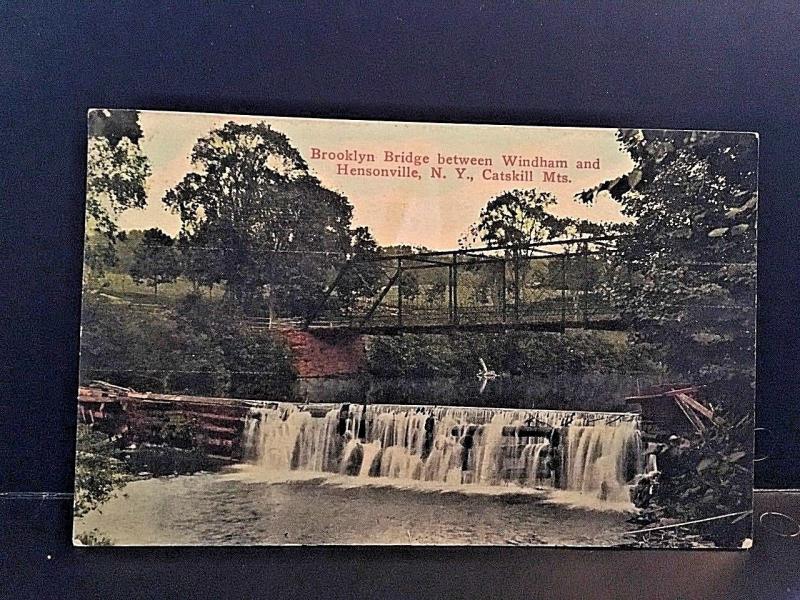 Postcard Brooklyn Bridge between Windham and Hensonville, Catskill Mtns,  NY  W1