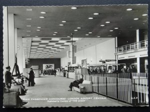 LONDON AIRPORT - MAIN PASSENGER CONCOURSE c1950s RP Postcard by A.V. Fry & Co.
