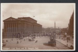 Lancashire Postcard - Liverpool - Lime Street and St George's Hall  RS17514