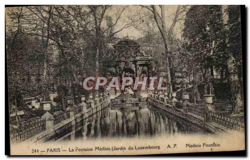 Old Postcard Paris Luxembourg Garden