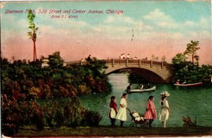 Sherman Park 52nd St and Center Ave Chicago IL c1910 Vintage Postcard R06
