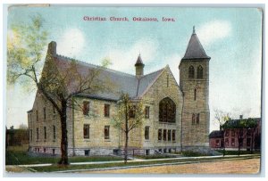 1911 Christina Church Scene Street Oskaloosa Iowa IA Posted Antique Postcard