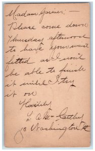 1900 Letter from L.A.M. Carthy to Madam Garnier Tarrytown NY PMC Postal Card