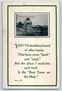 1910 Dunkirk Ohio OH Vintage Postcard Crusher Best town Map Building Unposted
