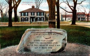 Massachusetts Lexington Stone Boulder 1908