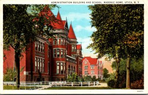 New York Utica Masonic Home Administration Building and School Curteich