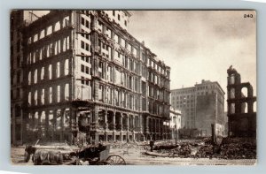 1906 San Francisco CA Earthquake, Building Ruins, Vintage Disaster Postcard