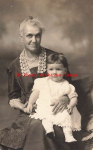 Studio Shot, RPPC, Woman Holding Child, Photo