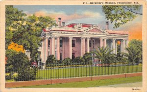 Tallahassee Florida 1940s Postcard Governor's Mansion